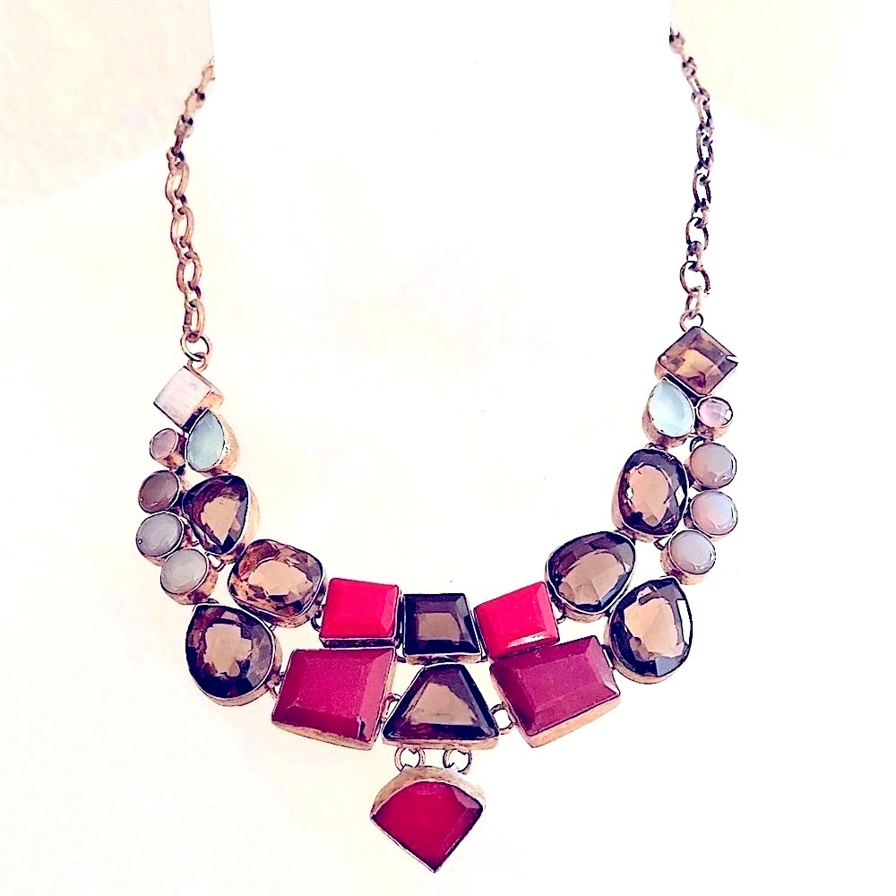 Handmade Agate Quartz Stone Silver Necklace 925